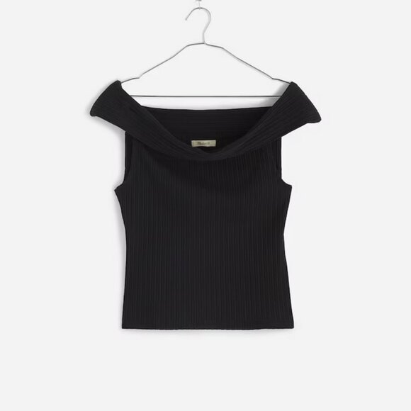 NWT Madewell Ribbed Off-the-Shoulder Top - Picture 4 of 6